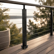 Ringhiera per Recinzione da Balcone 914x100x100 mm da Giardino Balcone con Finitura Spazzolata in Acciaio Inox; Kit di Palo per Balaustrata