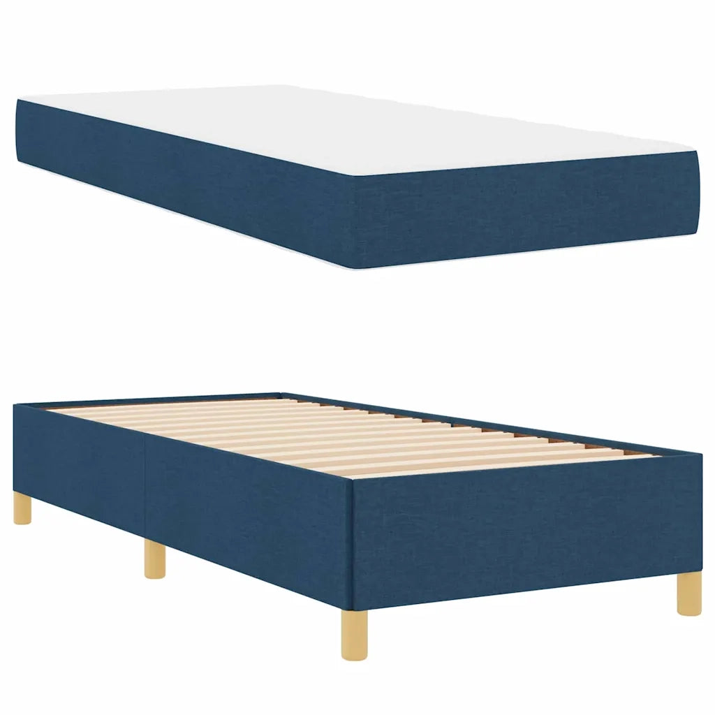 Struttura del letto con materasso Blu 90 x 200 cm Tessuto