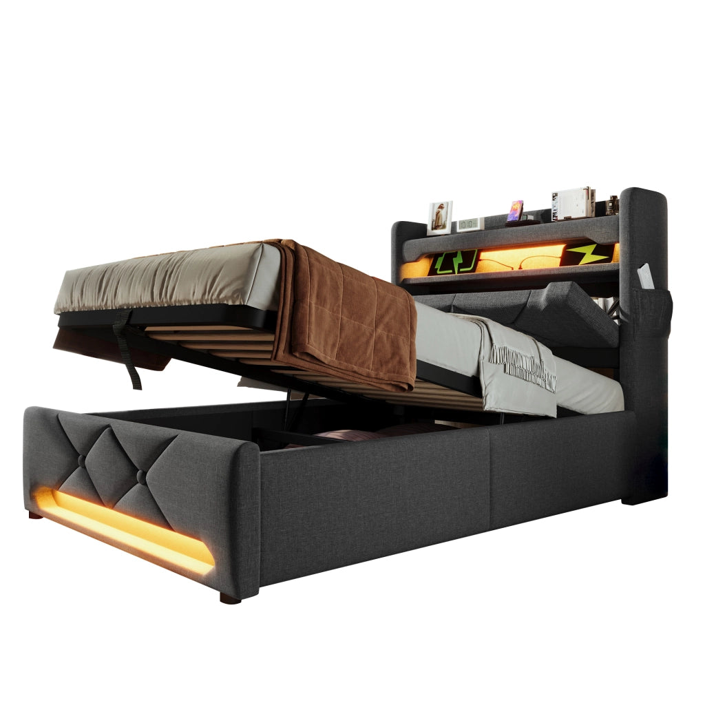 Letto singolo contenitore 90x200 con materasso