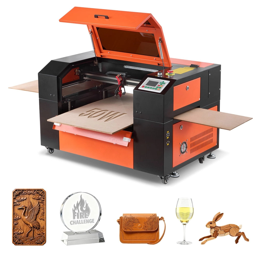 SH-350 Macchina per Incisione e Taglio Laser CO2 50 W in Acciaio Zincato Compatibile con LightBurn CorelDRAW RDWorks per Legno Acrilico Vetro