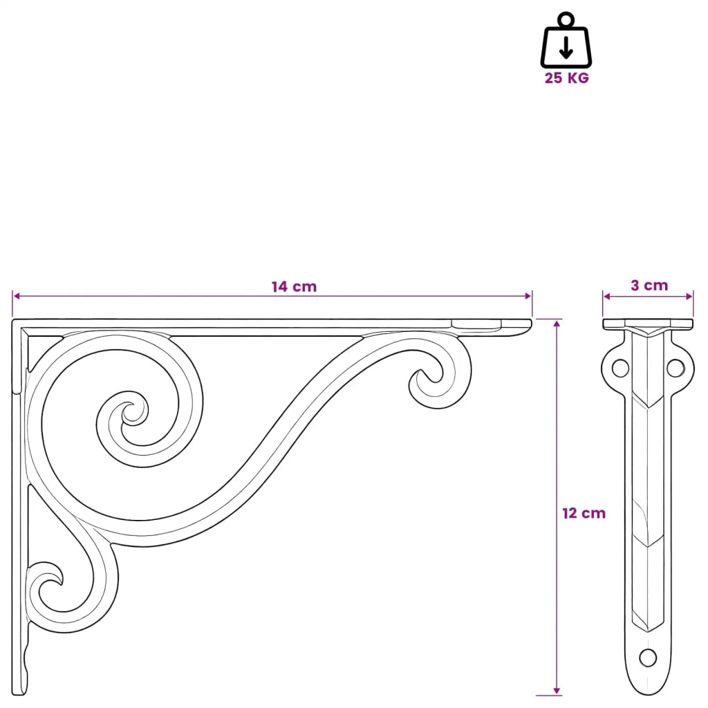 Supporti per mensole da parete 2 pz Marrone Antico 42038862