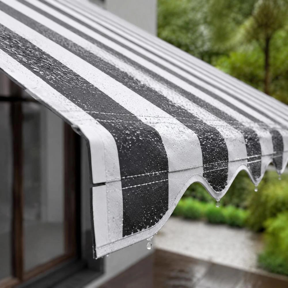 Awning Fabric Anthracite And White 4.5x3 M