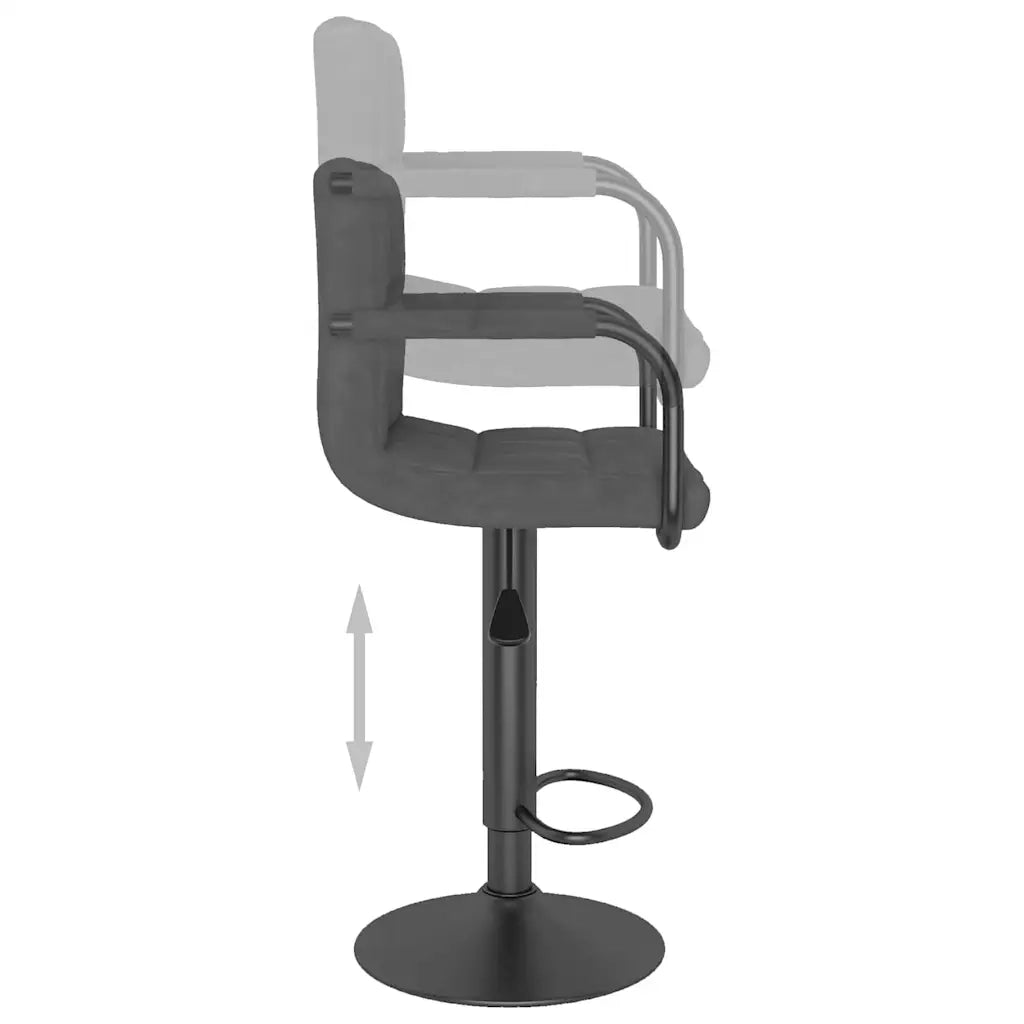 Sgabello da Bar Grigio Scuro in Velluto 334649