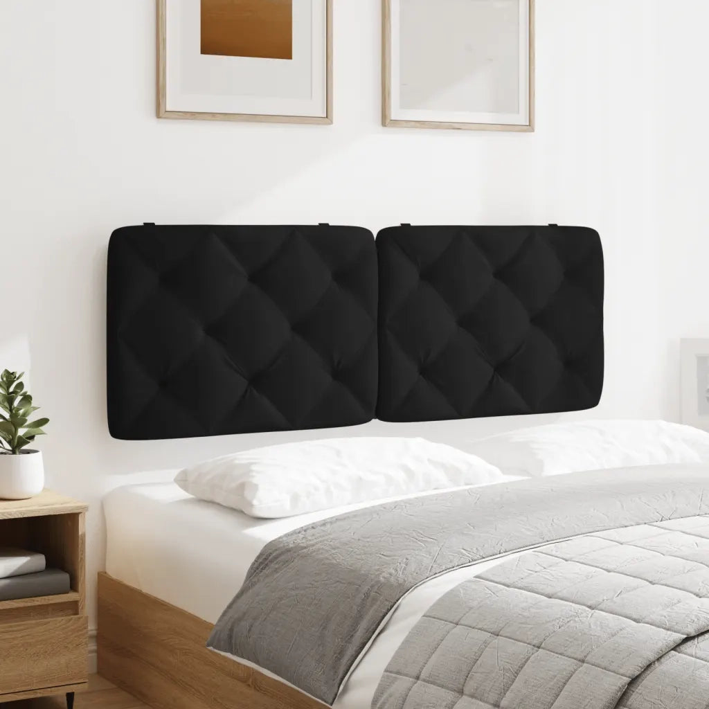 Coussin de tête de lit noir 120 cm velours