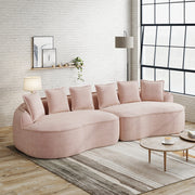Divano 4 Posti in Tessuto Chenille con Cuscini ¨C MINIMAL ¨C Rosa