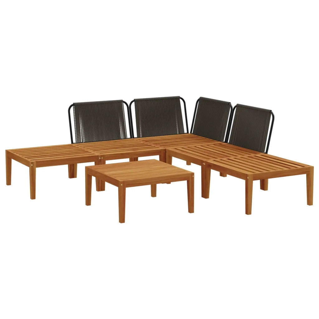 6 pz Legno massiccio di acacia e corda Naturale 3407704