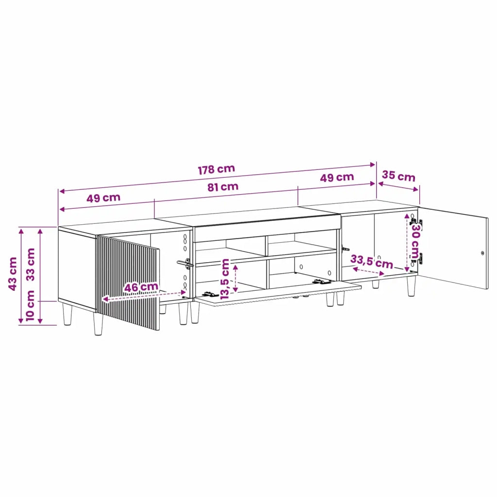 Mobile TV LED a 3 pezzi ARNHEM 3 pz Nero Legno ingegnerizzato 3416595