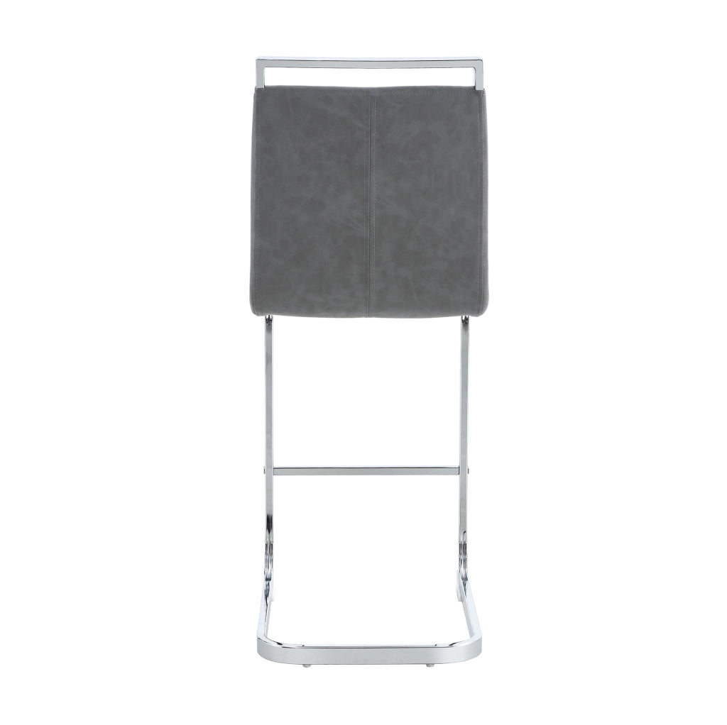 SGABELLO BAR 96,5 cm Grigio scuro/Argento in PU Set da 2 pezzi