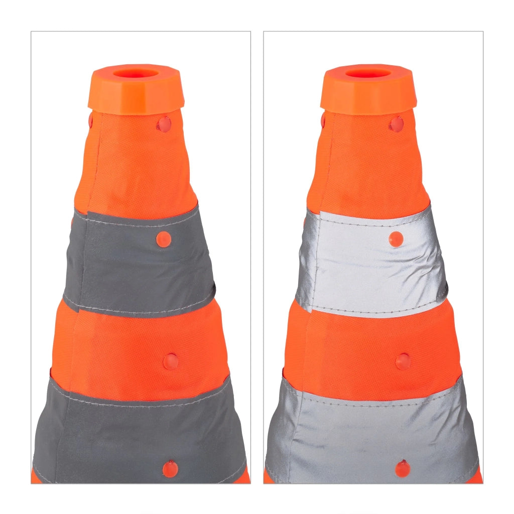 Set di 2 coni di segnalazione pieghevoli pratici per esterni visibilità ottimale 70 x 30 cm in plastica arancione 13_0015928