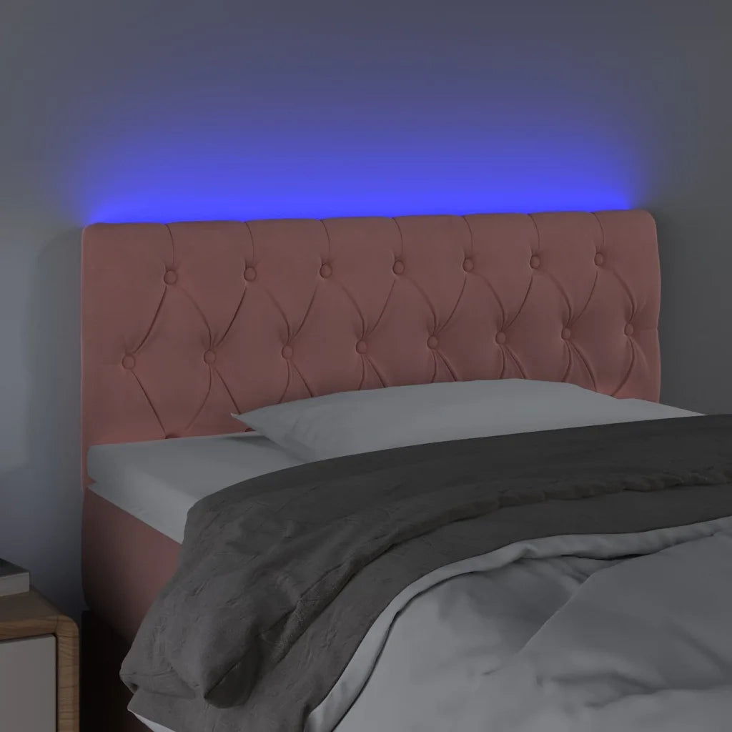 Testiera | Testata a LED Rosa 90x7x78/88 cm in Velluto