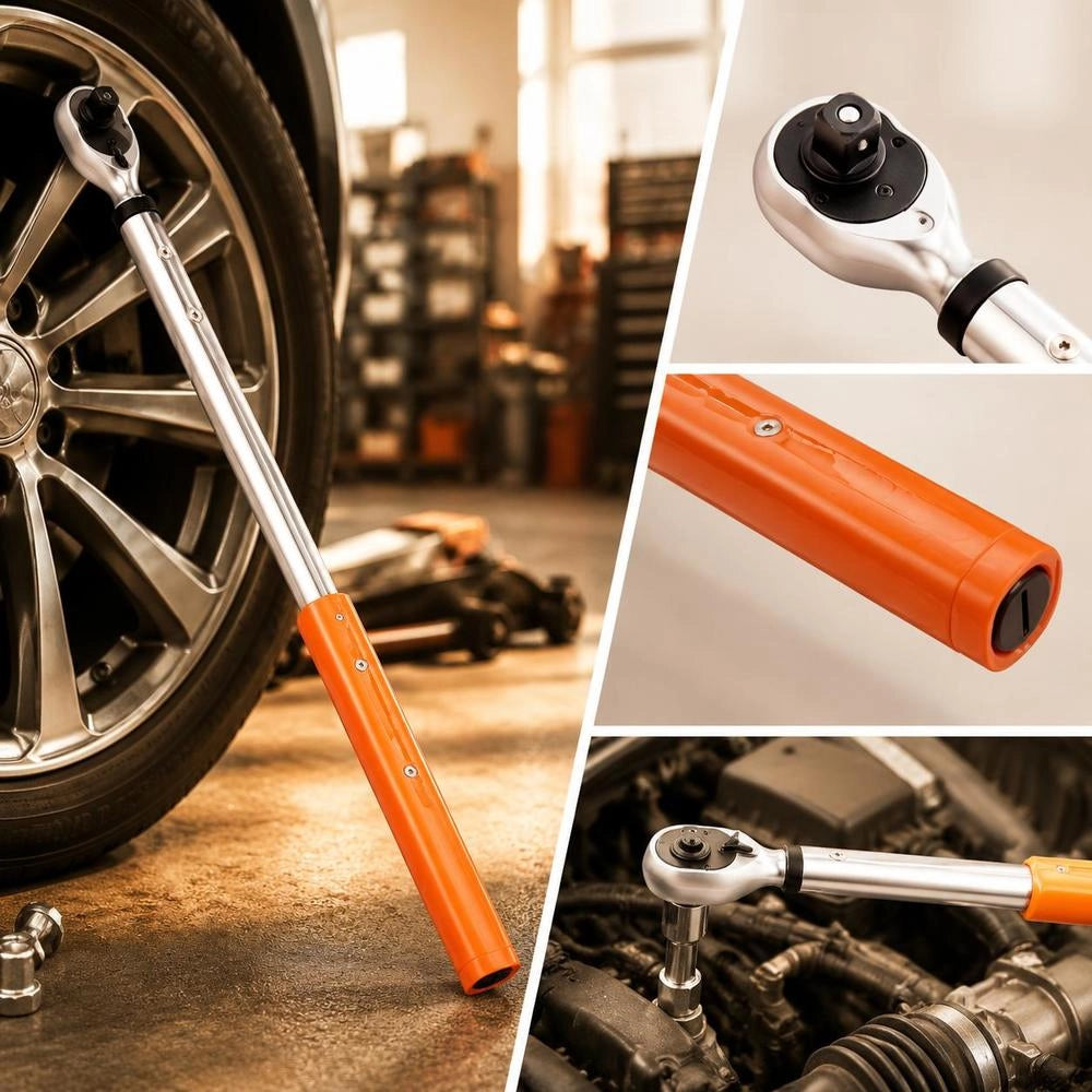 Torque Wrench 34–340 Nm, Torque Wrench For Bicycles, Motorcycles & Cars, ± 2% Accuracy, Torque Wrench Set, 72-tooth Ratchet Head