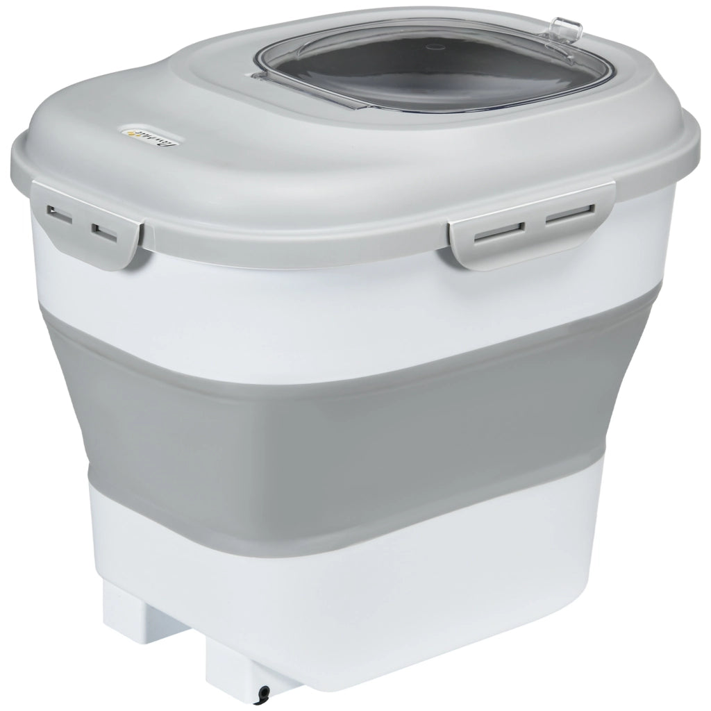 Contenitore per Crocchette Cani 5-25L ¨C Xylo ¨C Chiusura Ermetica con Deumidificatore, PP/TPE, 44x32x37cm, Grigio