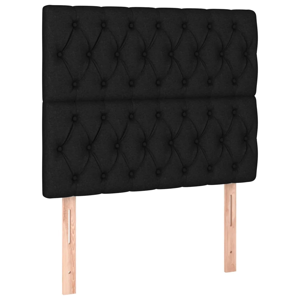 Testiera | Testata Nera 90x7x118/128 cm Tessuto