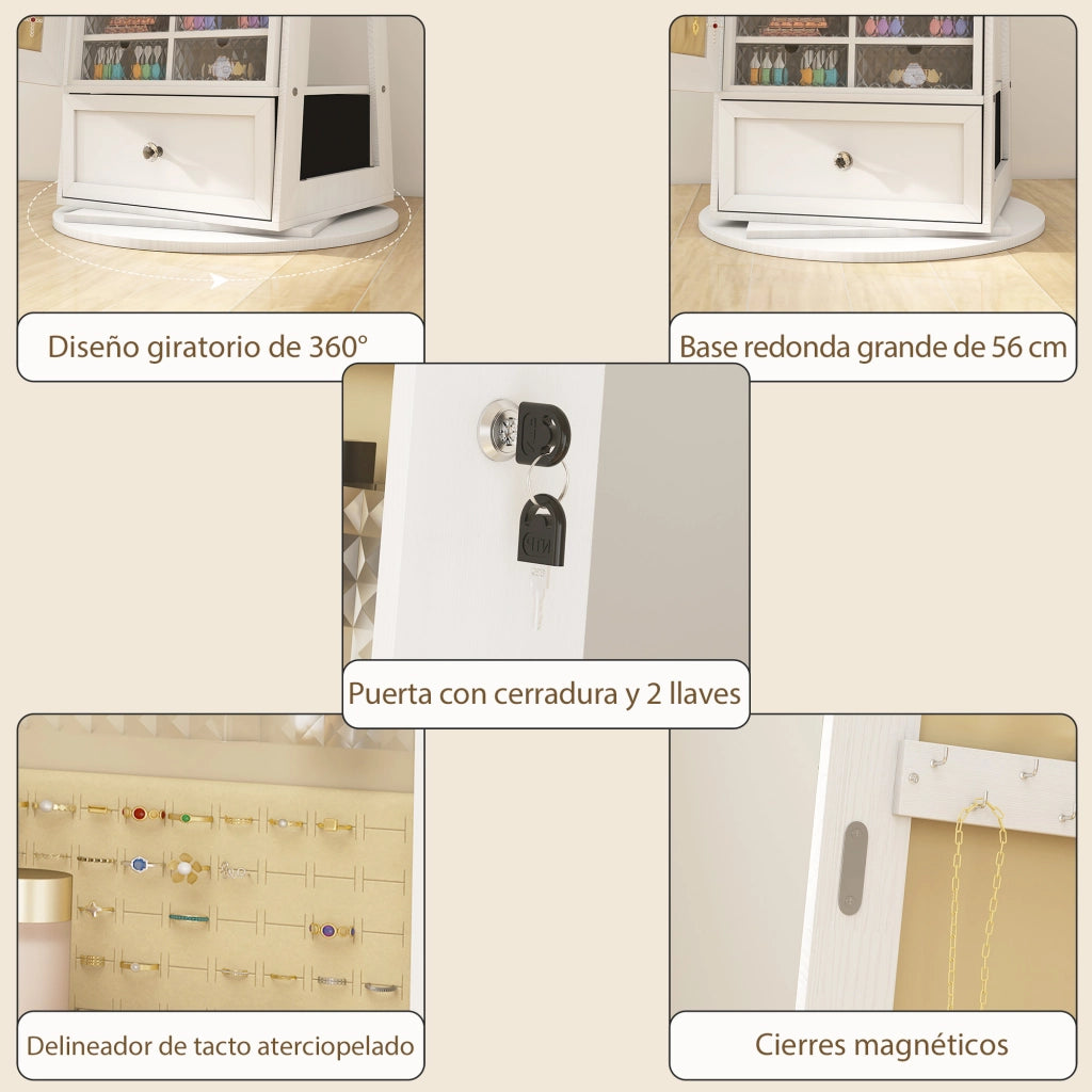 Armadio con specchio e luci LED ¨C Minimal ¨C bianco 60x40x180