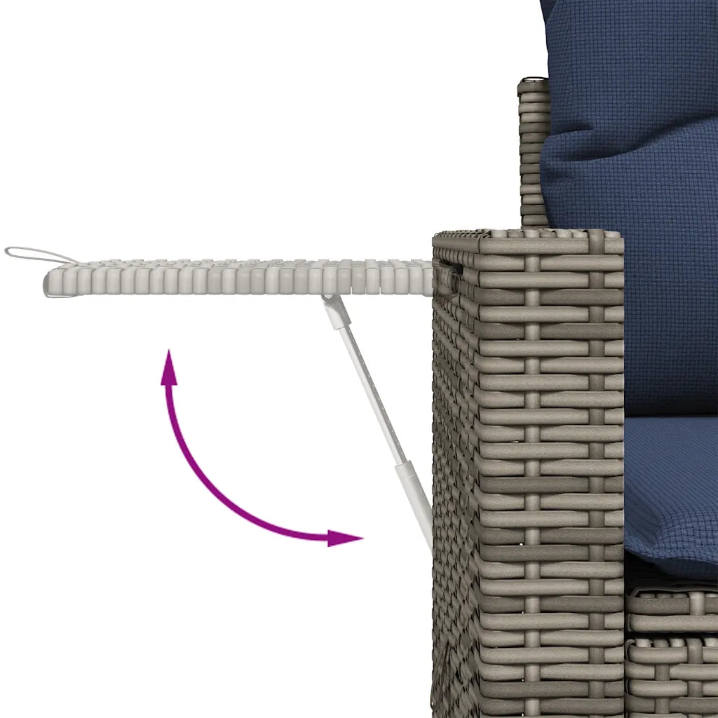 Set Divani da Giardino 12 pz con Cuscini Grigio in Polyrattan 3224829
