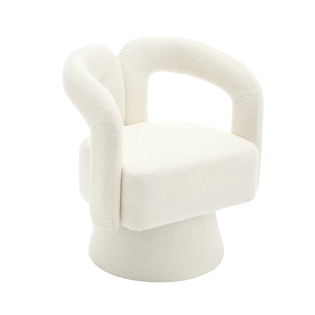 Poltrona Girevole Tonda Imbottita ¨C MINIMAL ¨C Tessuto Beige