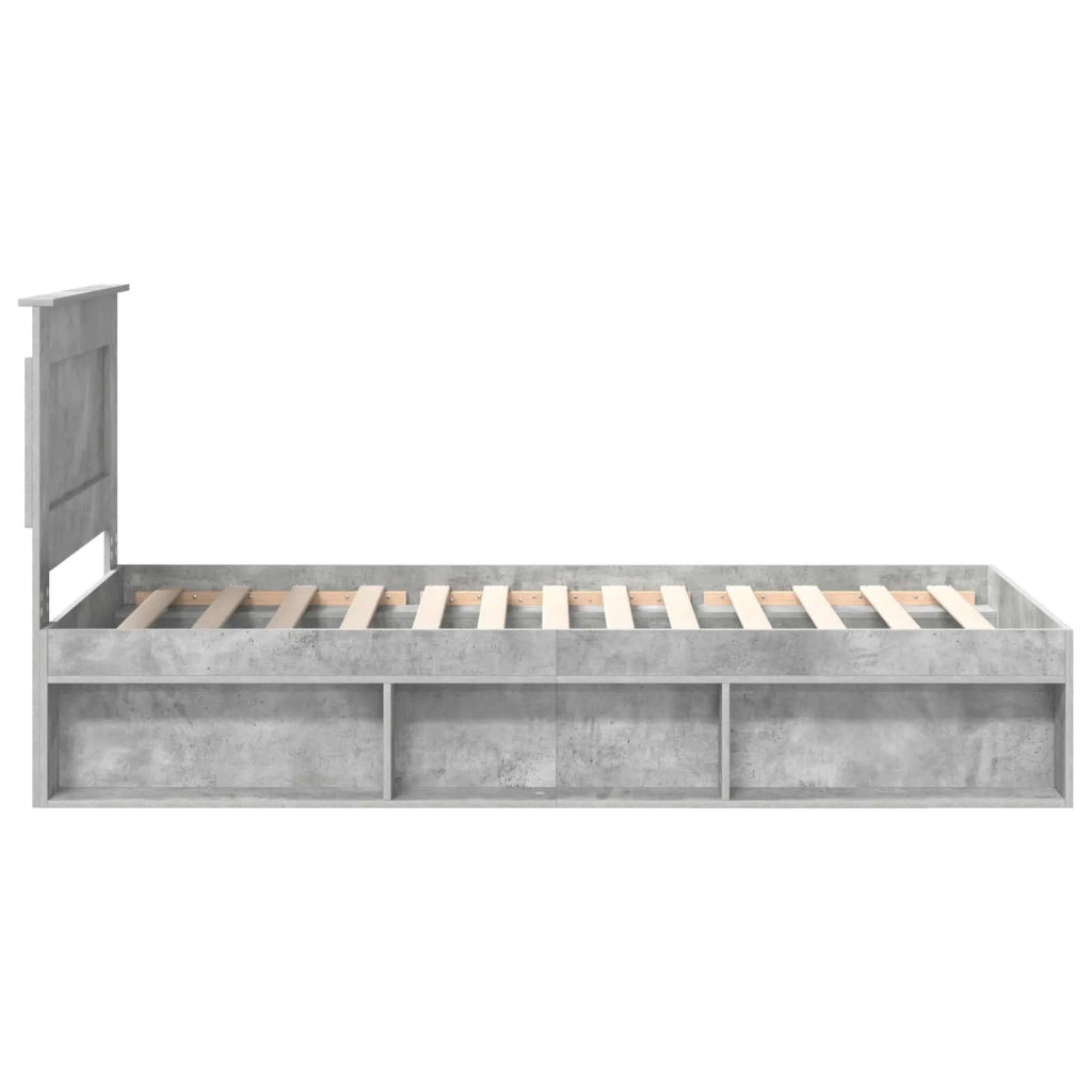Letto singolo | Letto per adulti | Struttura del letto Grigio Concret¨¨ 100 x 200 cm Pino massello