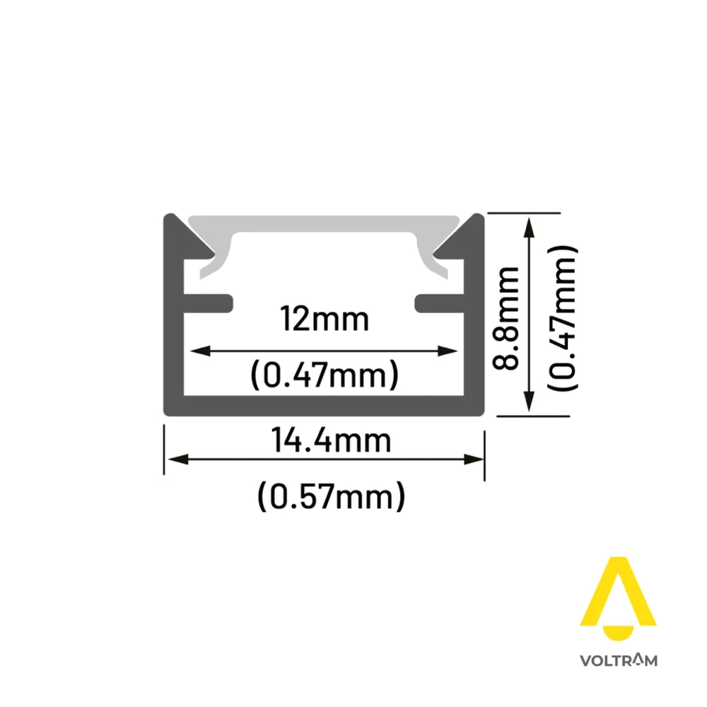 Profilo mini in alluminio silver 1m per striscia led