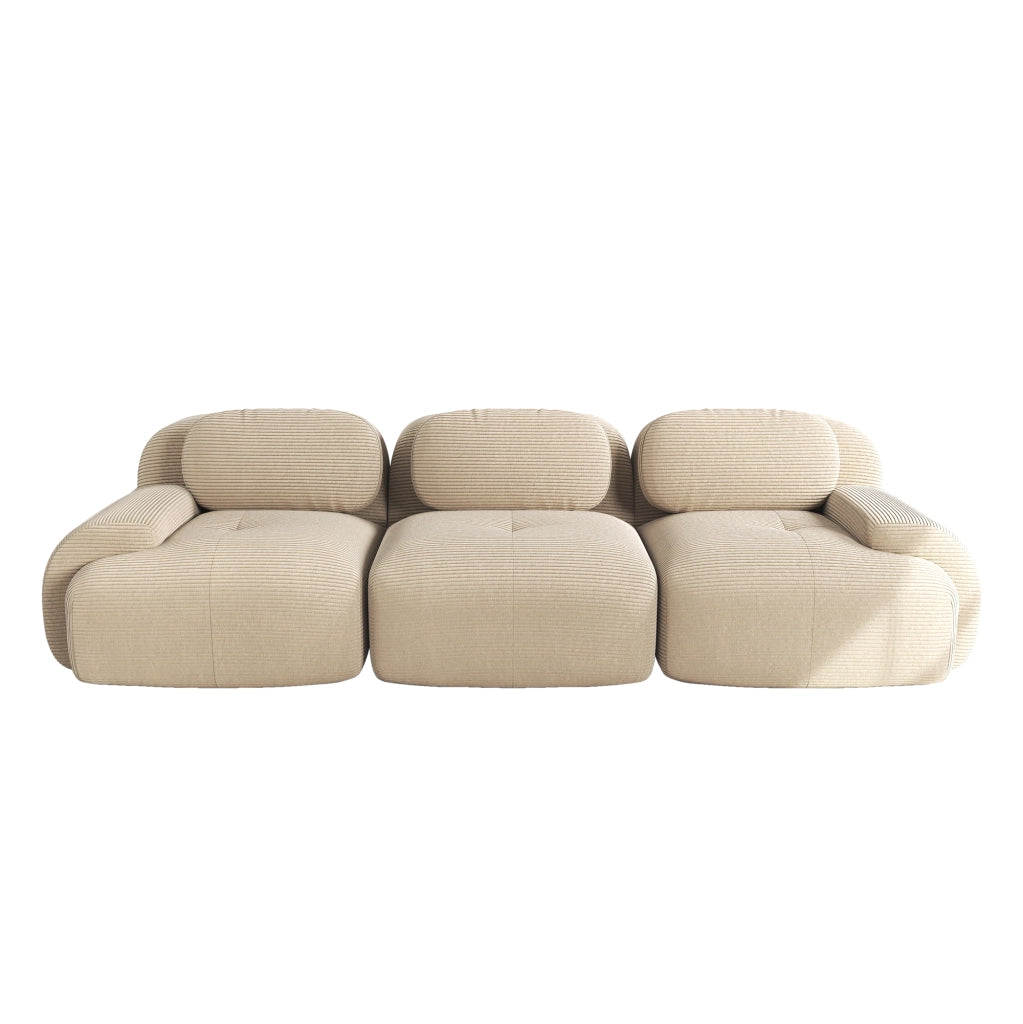 Divano 3 Posti in Tessuto Modulare con Braccioli ¨C MINIMAL ¨C Beige