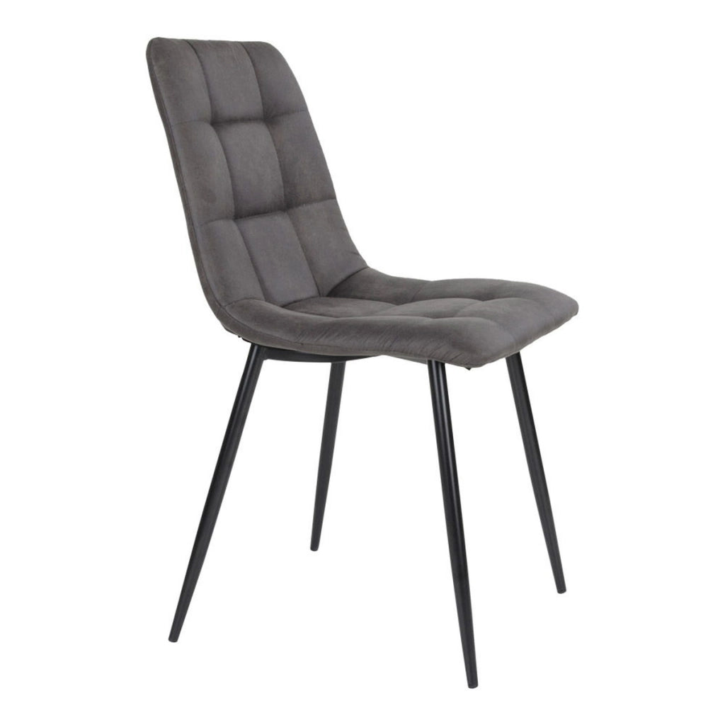 Set di 2 Sedie Middelfart, Grigio, Microfibra, 55x44x86 cm