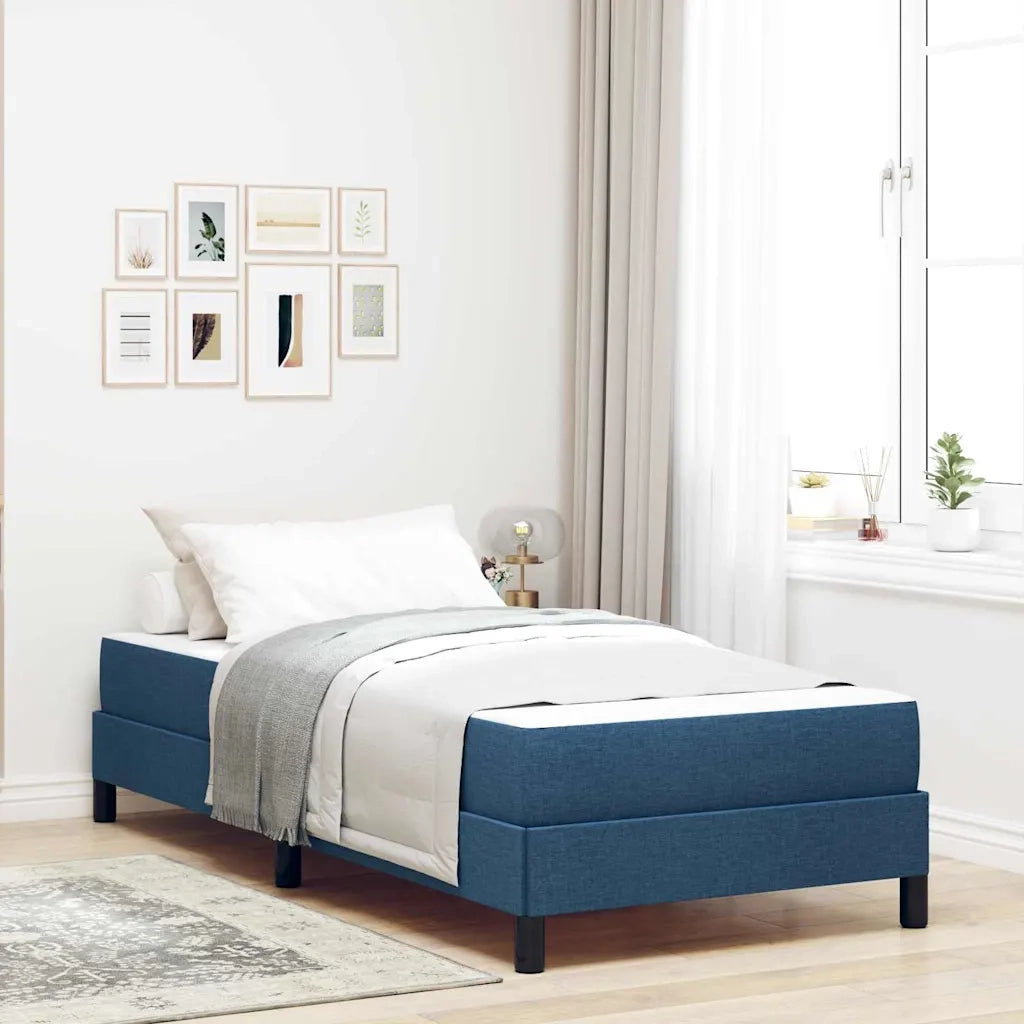 Letto a molle con materasso Blu 100 x 200 cm Tessuto