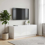 Mobile TV Bianco Lucido Legno ingegnerizzato 897339
