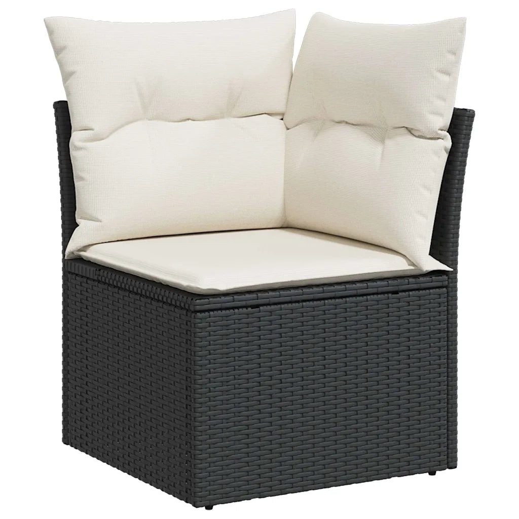 Set Divani da Giardino con Cuscini 7pz Nero Polyrattan 3325592
