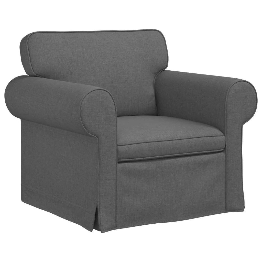 Set di divani 2 pcs Grigio scuro 155 x 82 x 80 cm Tessuto 3407487