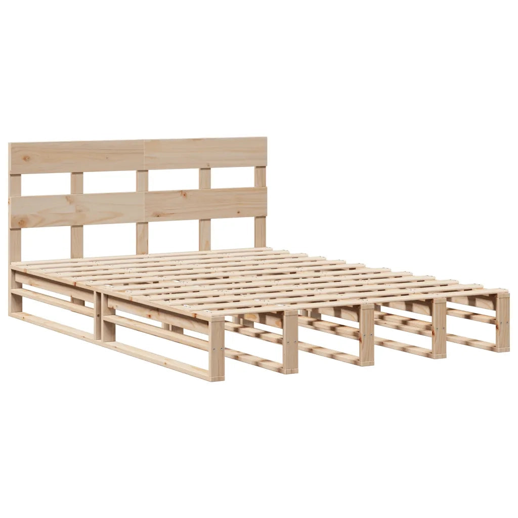 Letto senza Materasso-Struttura Letto 120x190 cm in Legno Massello di Pino 695132