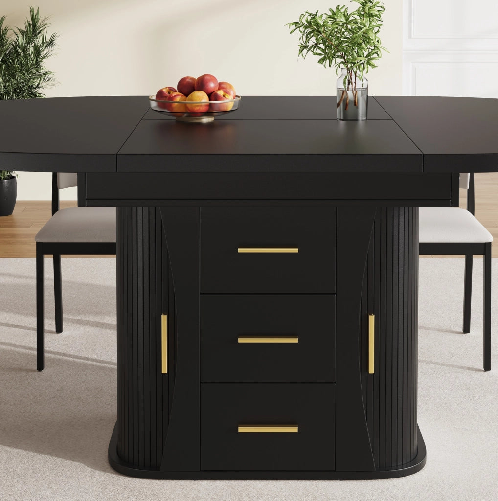 TAVOLO allungabile 118-158 cm MDF nero