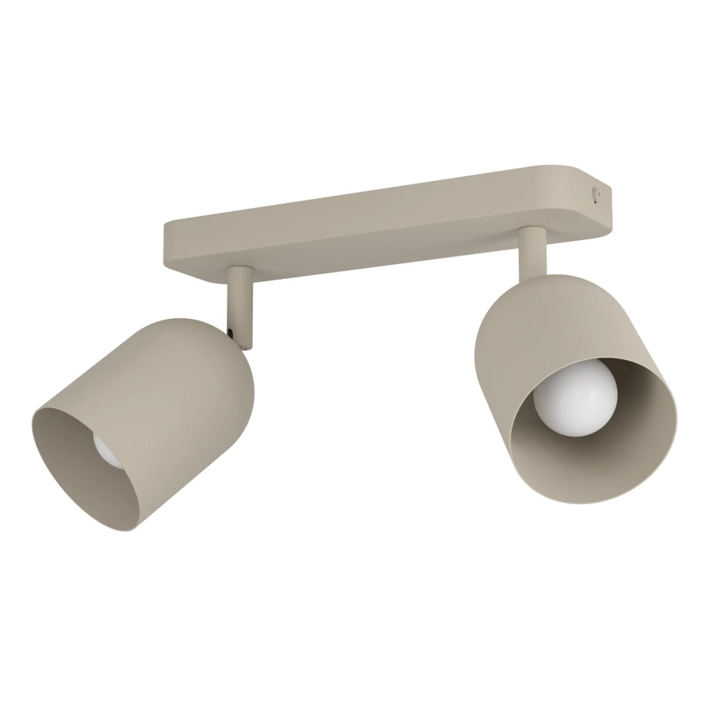 Faretti E Spot Moderno Tilston Acciaio Marrone 2 Luci E14 Ip20