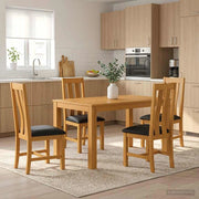 Set da pranzo 5 pz Nero Legno di Quercia Massello 3430355