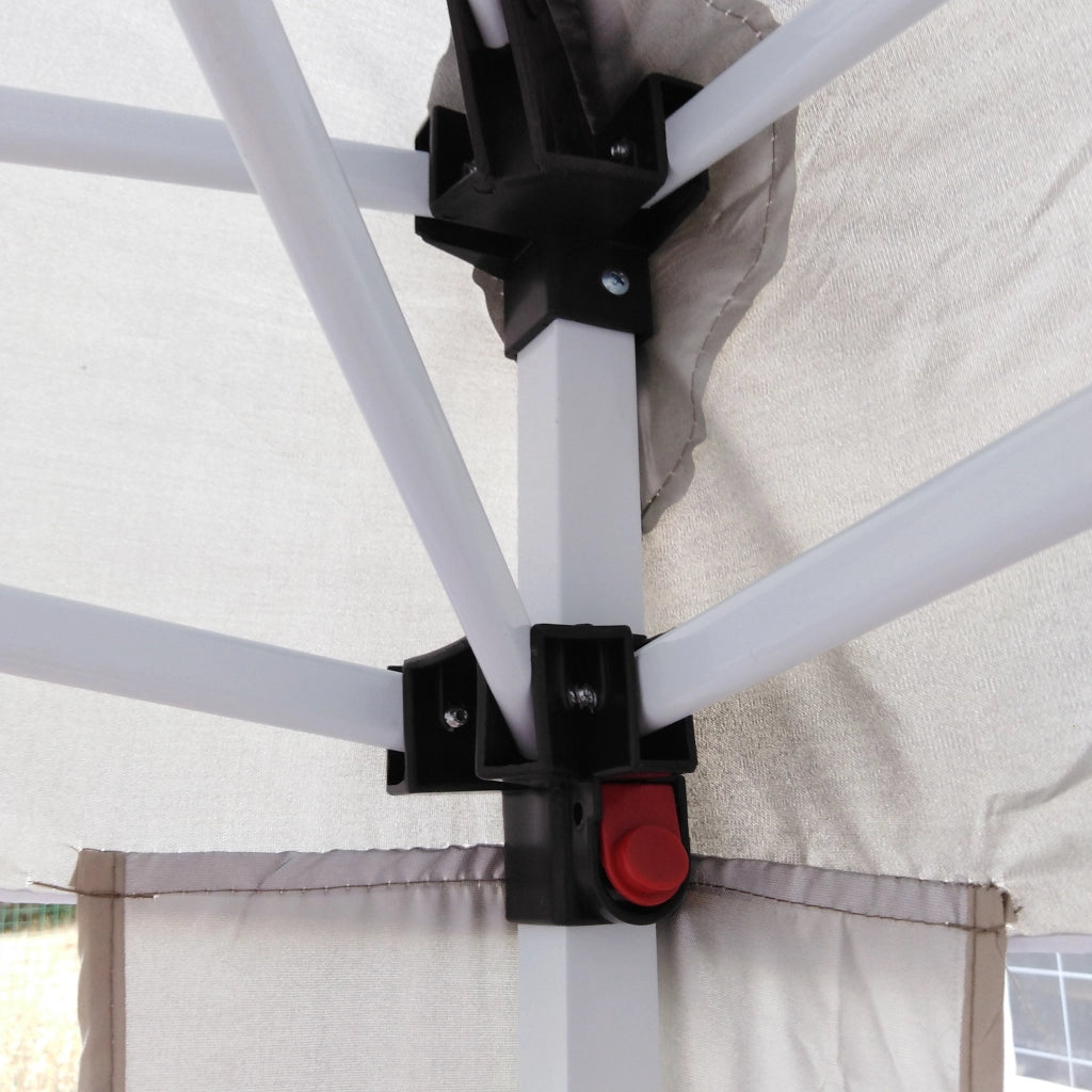 GAZEBO ASTONE 2X2M PIEGHEVOLE BEIGE E BIANCO