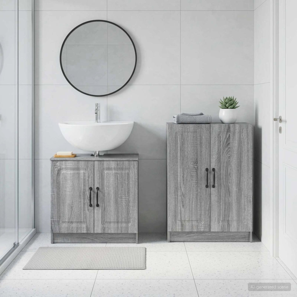 Set di Armadi da Bagno da 2 Pezzi UTRECHT Sonoma grigio 3417654