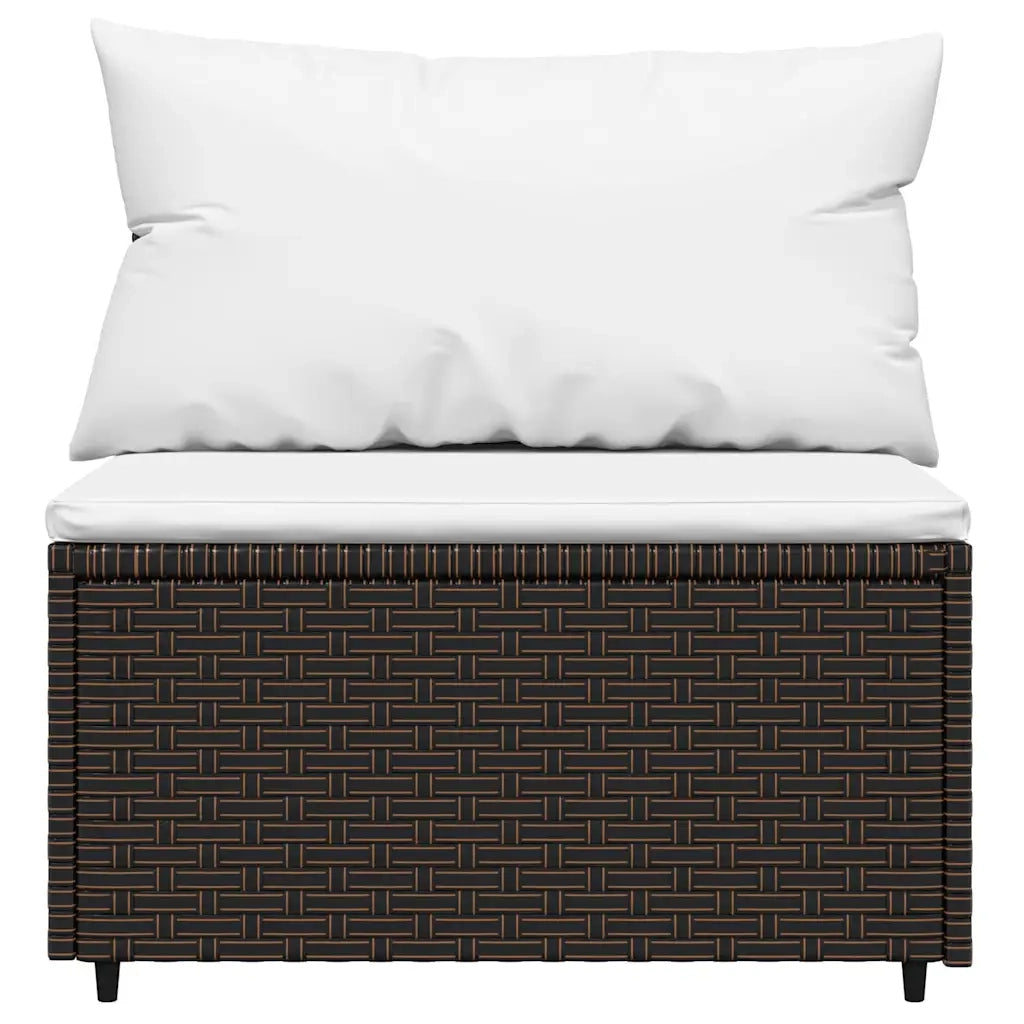 Set Mobili da Giardino 3 pz con Cuscini in Polyrattan Marrone CFW3196160