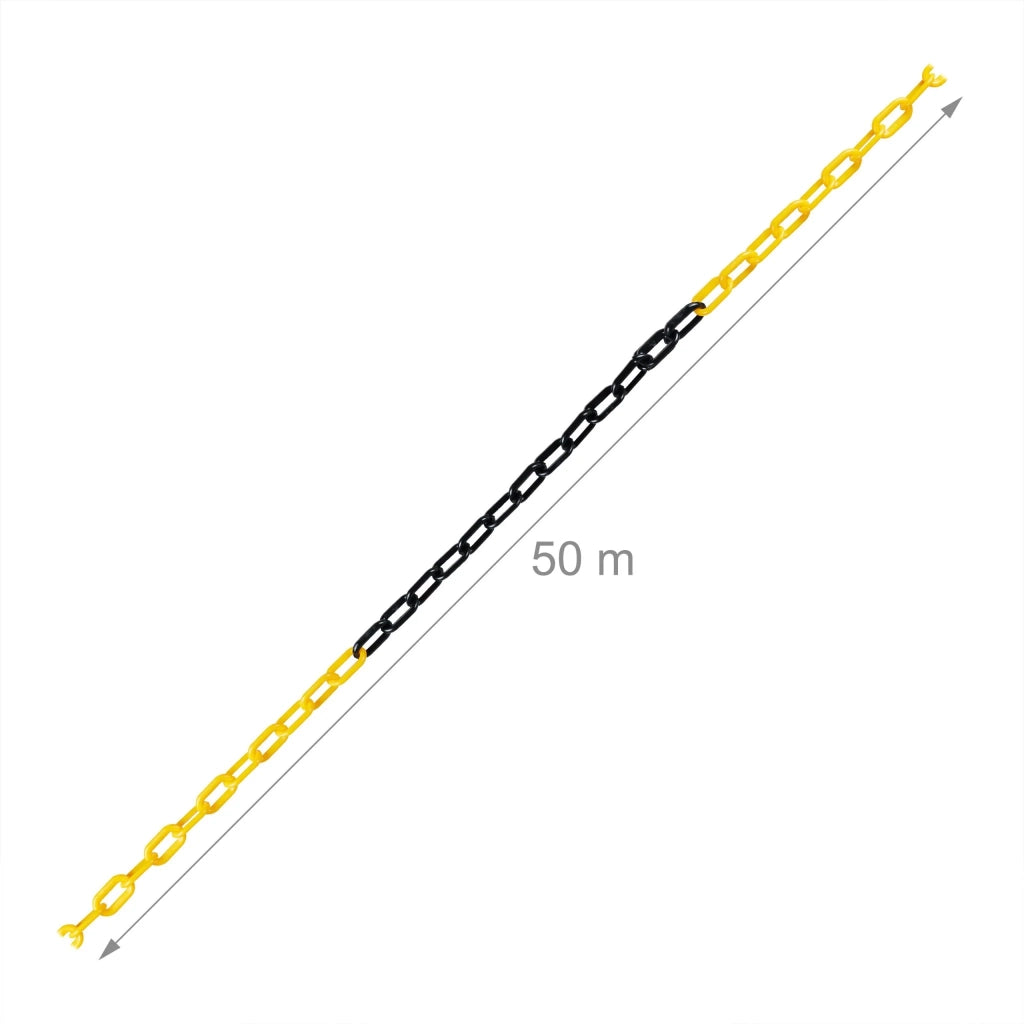 Catena di segnalazione delimitazione lunghezza 10 m o 20 m 3,5 x 2 cm visibilità ottimale in plastica gialla 13_0015483