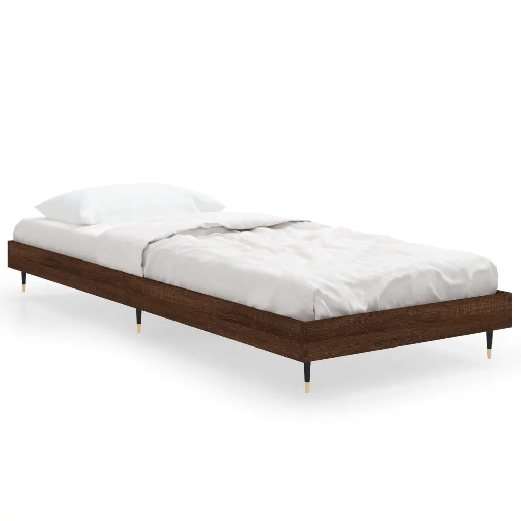 Letto singolo | Letto per adulti | Giroletto senza Materasso Rovere Marrone 75x190cm in Truciolato