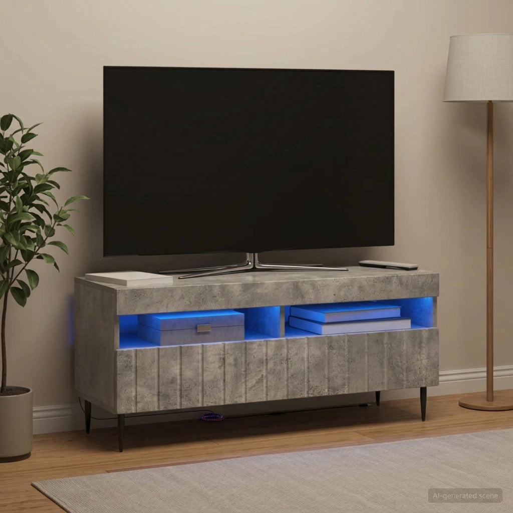 Mobile TV LED ZWOLLE 100 x 35 x 43 cm Grigio Cemento 896548