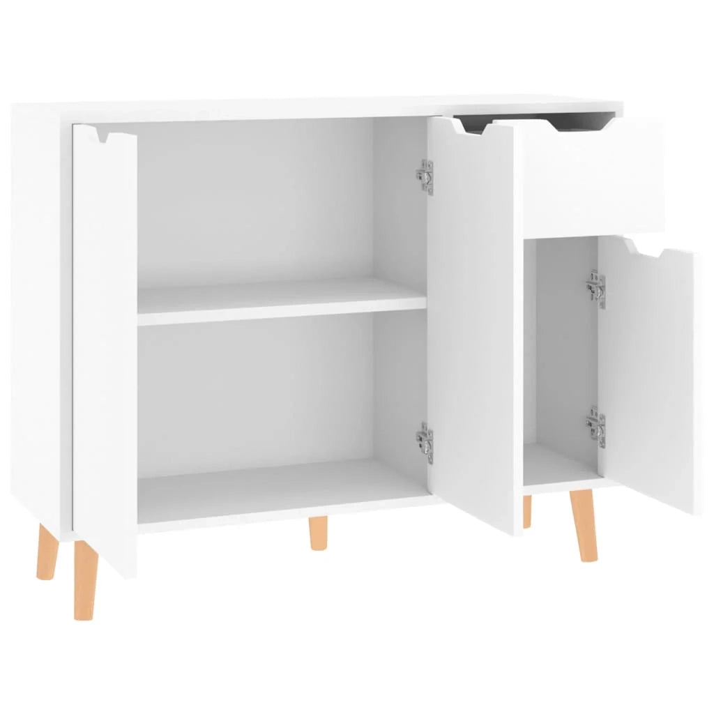 Credenza comò armadio mobile portaoggetti organizzador cucina soggiorno lucido 90 x 30 x 72 cm legno ingegnerizzato bianco 02_0030780