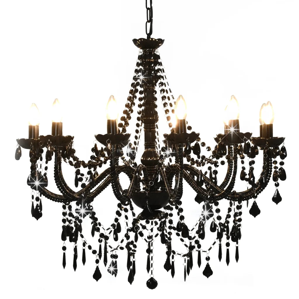 Elegante lampadario di design per interni 80 x 75 cm 12 lampadine atmosfera rilassante metallo nero 02_0046415