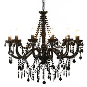 Elegante lampadario di design per interni 80 x 75 cm 12 lampadine atmosfera rilassante metallo nero 02_0046415