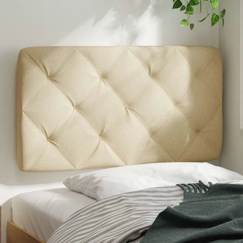 Coussin de tête de lit crème 80 cm tissu