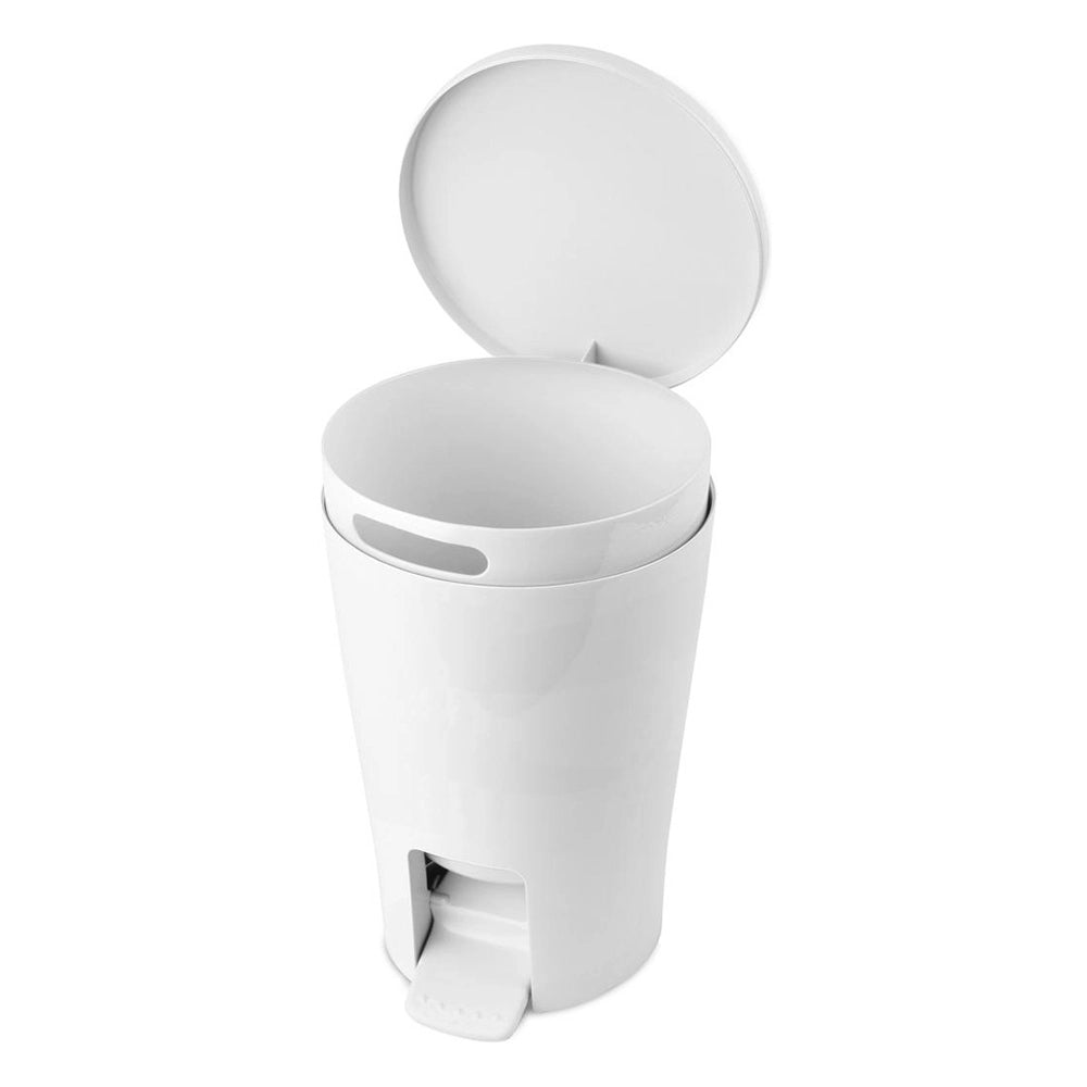 Pattumiera Gettacarte Bianca 5 litri con pedale e coperchio in ABS