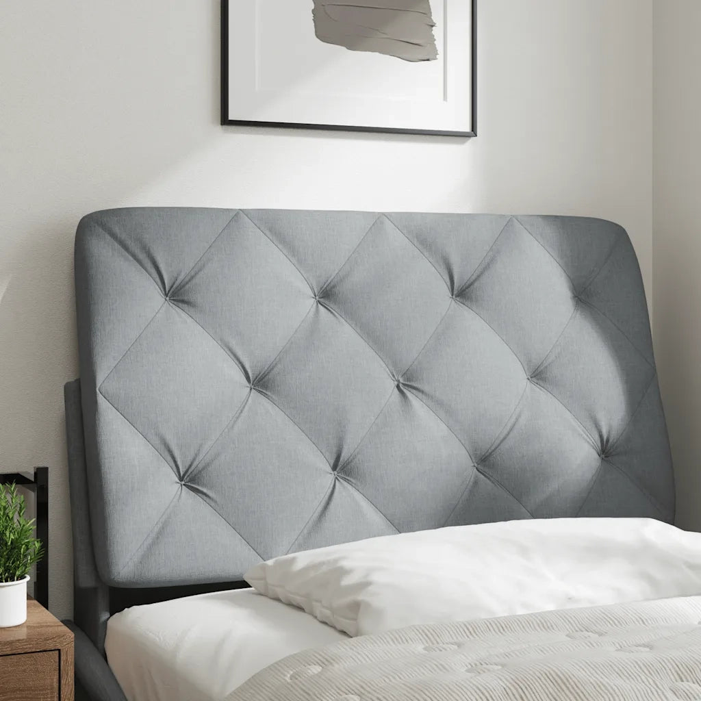 Coussin de tête de lit gris clair 90 cm tissu
