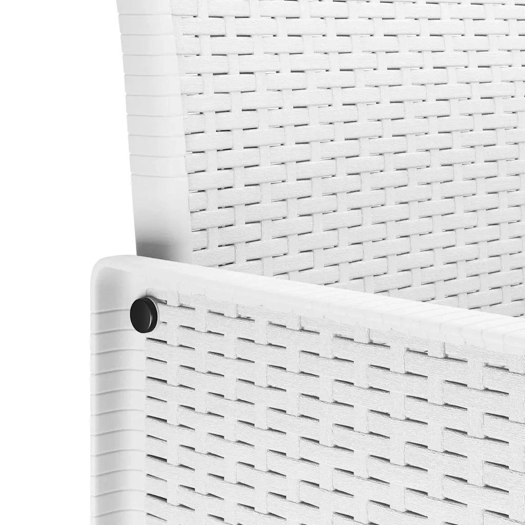 Set da Pranzo per Giardino 5 pcs Bianco Rattan Polt