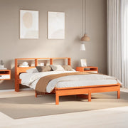 Letto senza Materasso-Struttura Letto Marrone Cera 135x190 cm in Legno di Pino 282641