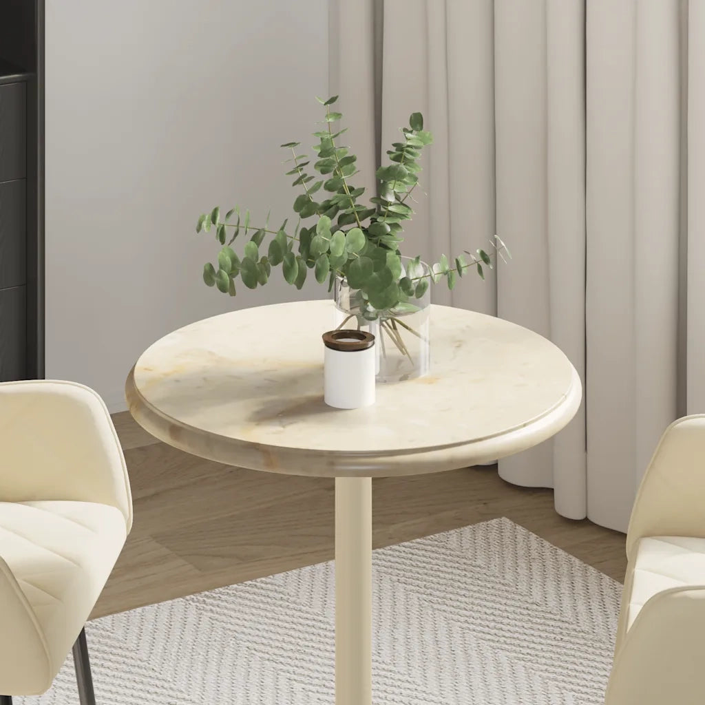 Dessus de table Crème Ø50x2,5 cm Marbre