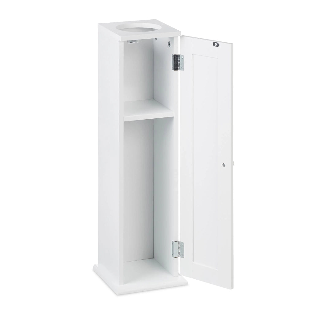 Armadio per carta igienica moderno 2 scomparti 90 x 30 x 20 cm design pulito bagno in legno bianco 13_0013510