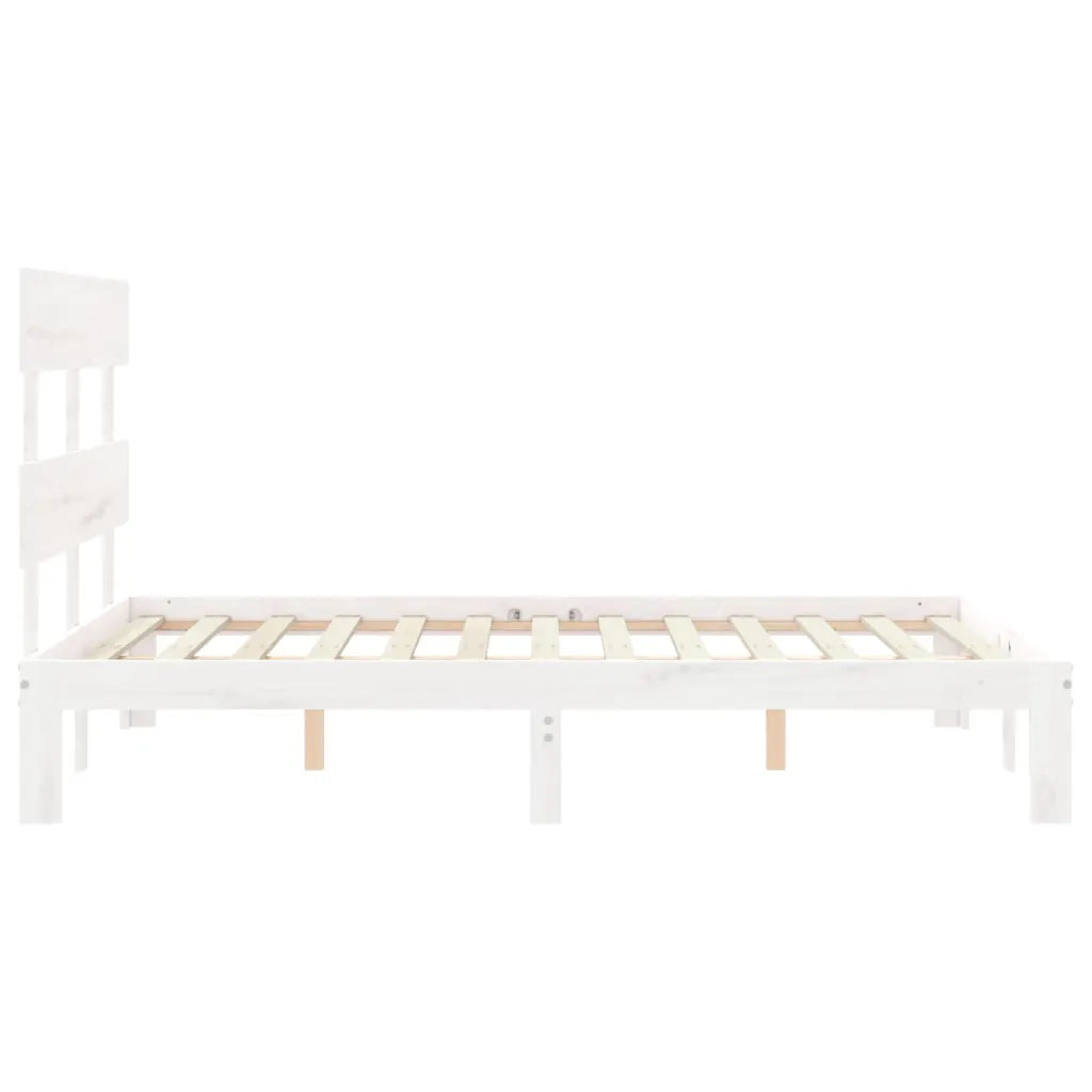 Giroletto senza Materasso-Struttura Letto Bianco 120x200 cm Legno Massello Pino 756607
