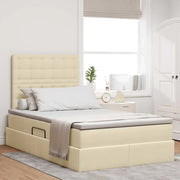 Letto con contenitore e materasso Crema 120 x 200 cm Poliestere